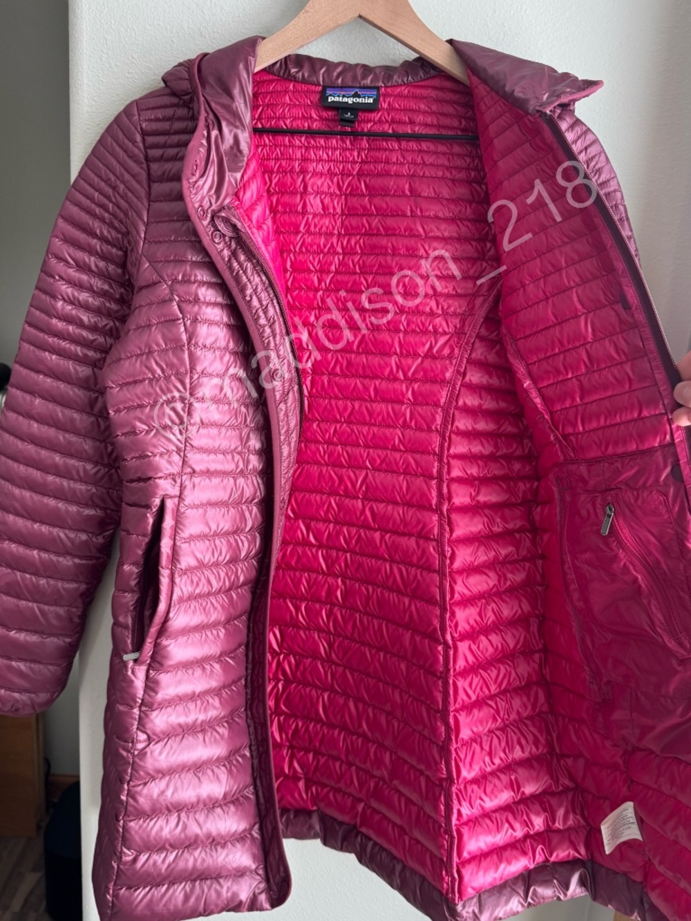 Patagonia Lightweight Fiona Parka Small Oxblood Red 600-fill down Windproof S - Picture 13 of 14
